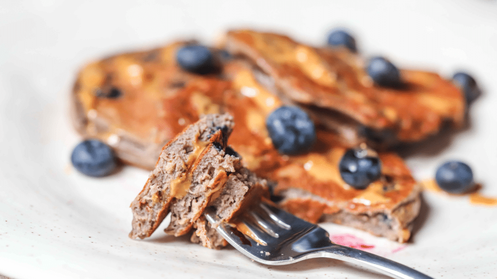 High Protein Blueberry Pancakes